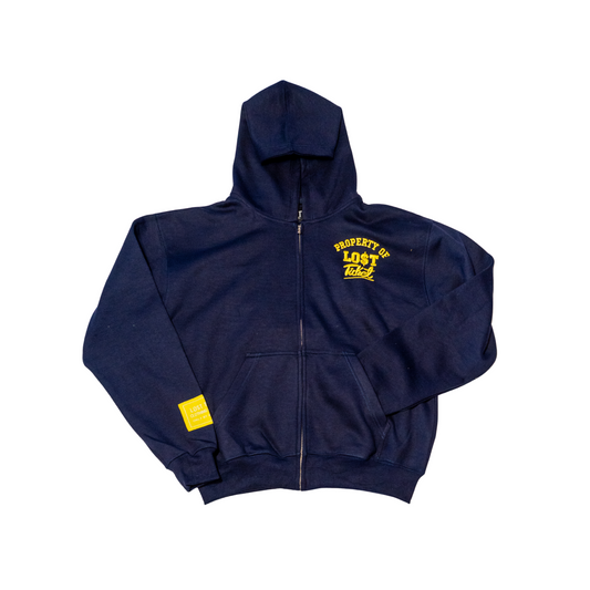 Navy Blue Property of Lost Ticket Zip-Up